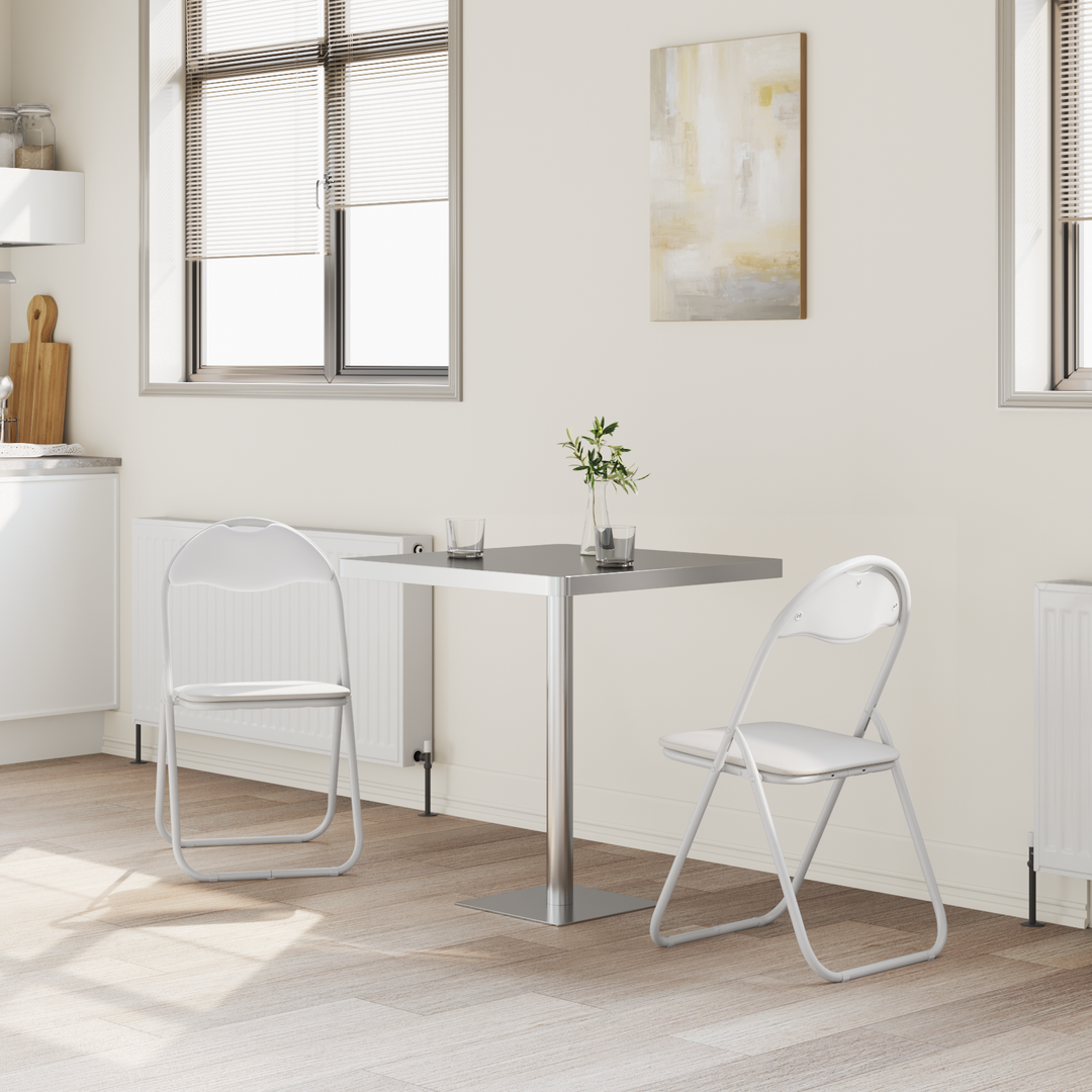 Sammenklappelig stol 2 pcs Hvid og Grå 48 x 43,5 x 81 cm