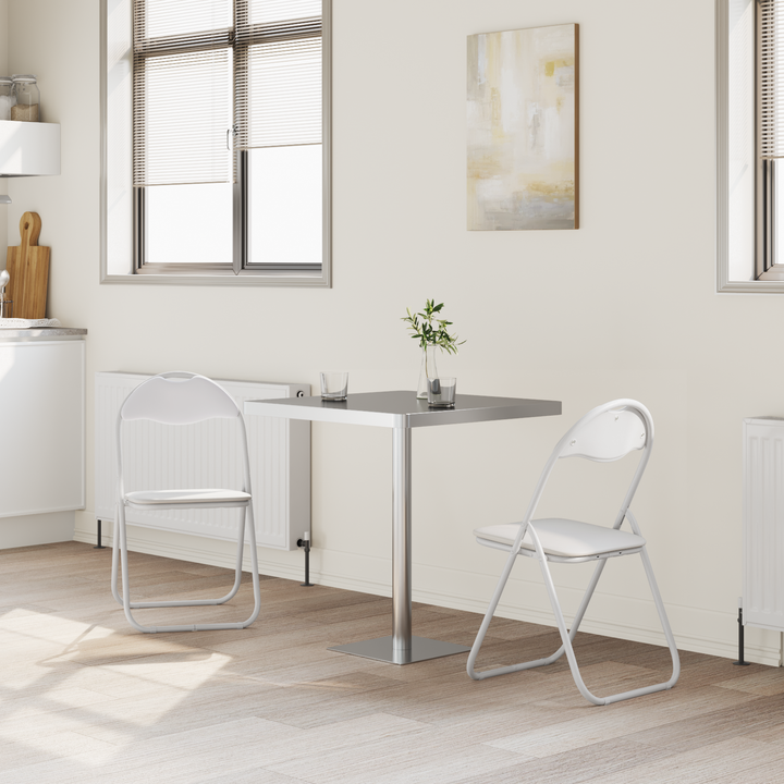 Sammenklappelig stol 2 pcs Hvid og Grå 48 x 43,5 x 81 cm