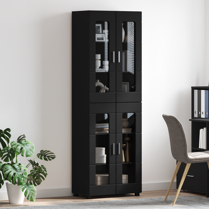 Highboard med dør FLORIN Sort 60 x 35 x 182 cm Konstrueret træ
