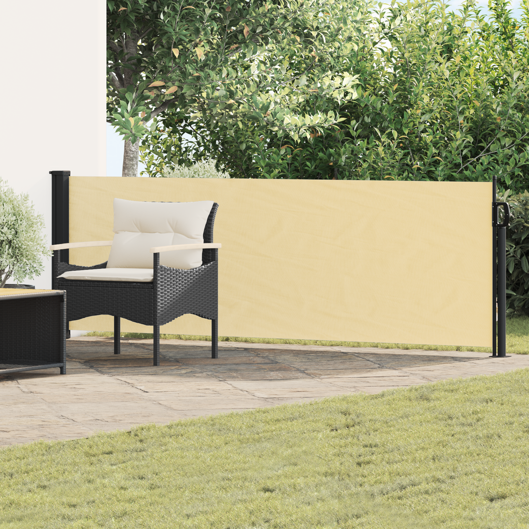 Udtrækkeligt side-markise Sandfarvet 300 x 100 cm Polyester