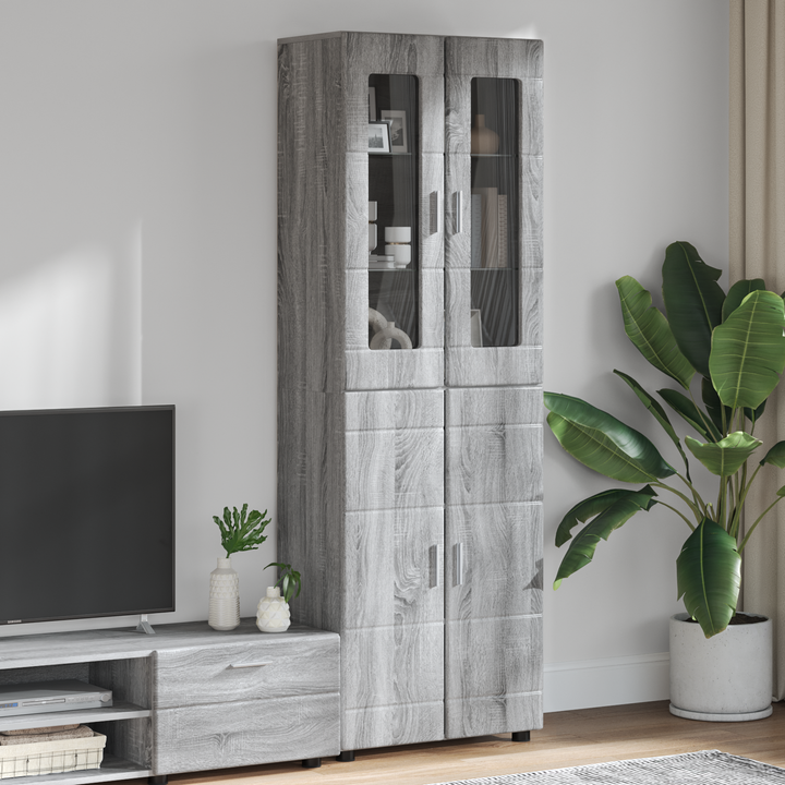 Highboard FLORIN Grå Sonoma 60 x 35 x 182 cm Konstrueret træ
