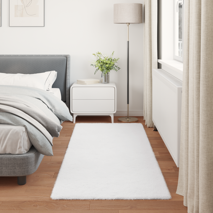 Skridsikker tæppe af kunstig kaninpels OLITE Hvid 80 x 200 cm