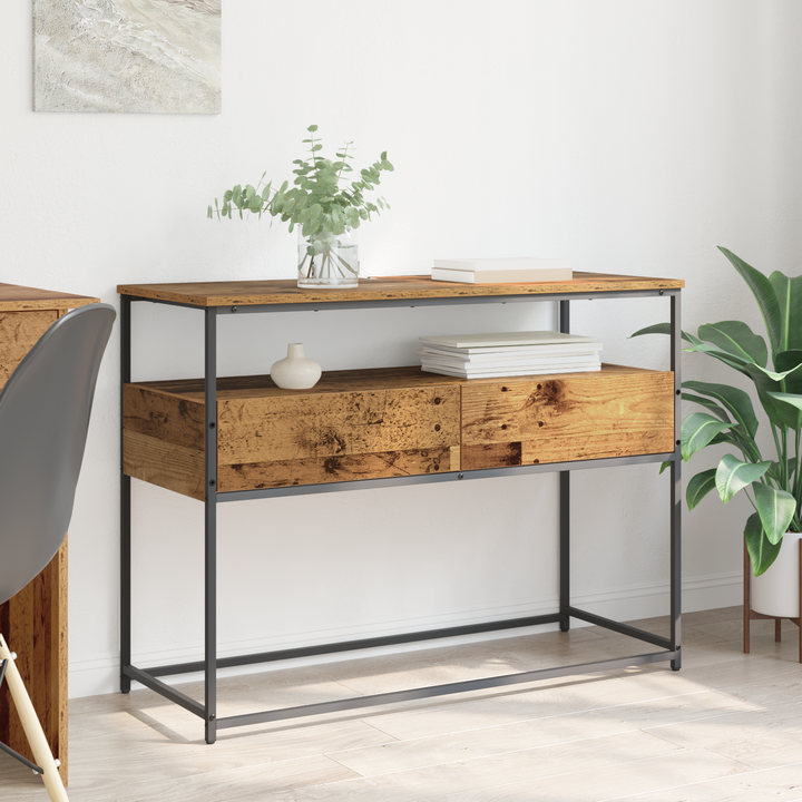 Konsolbord Gammelt træ 100 x 40 x 75 cm Konstrueret træ