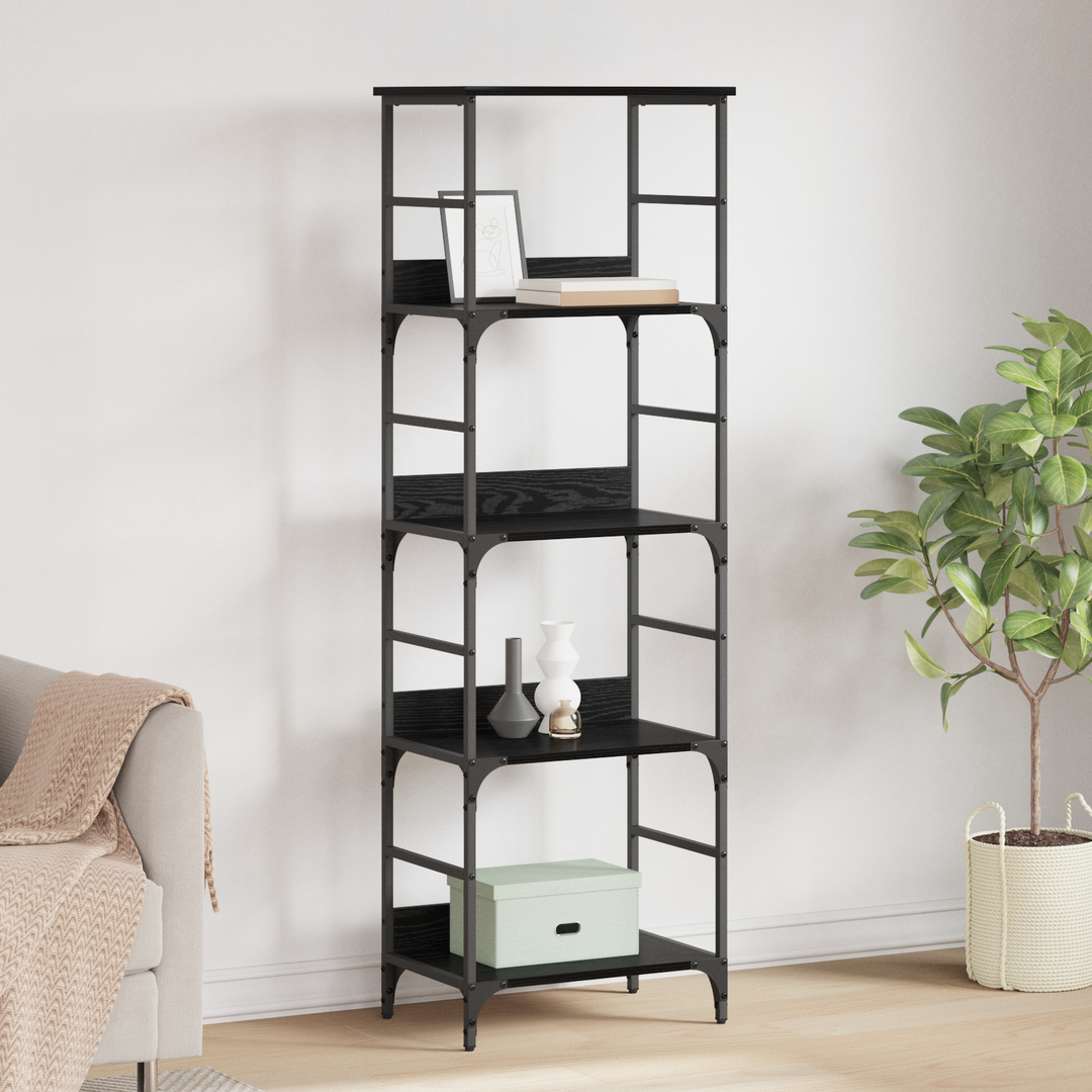 Bogreol Sort eg 50 x 33 x 153 cm Konstrueret træ