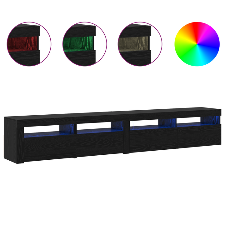 TV-skab 2 pcs Sort eg 240 x 35 x 40 cm Konstrueret træ