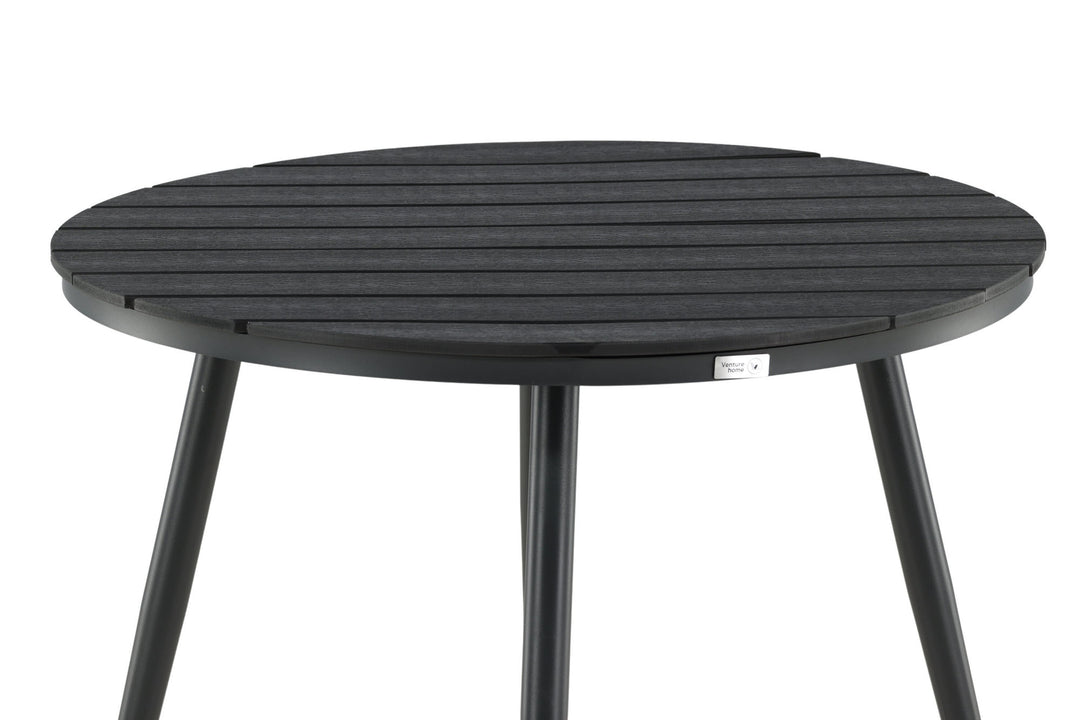 Venture Home Break - Dining Table Round- Black / Black - Alu / Aintwood - 90ø