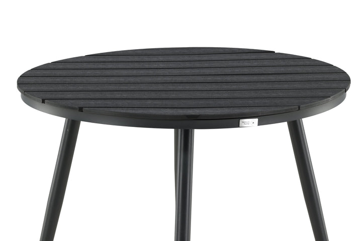 Venture Home Break - Dining Table Round- Black / Black - Alu / Aintwood - 90ø