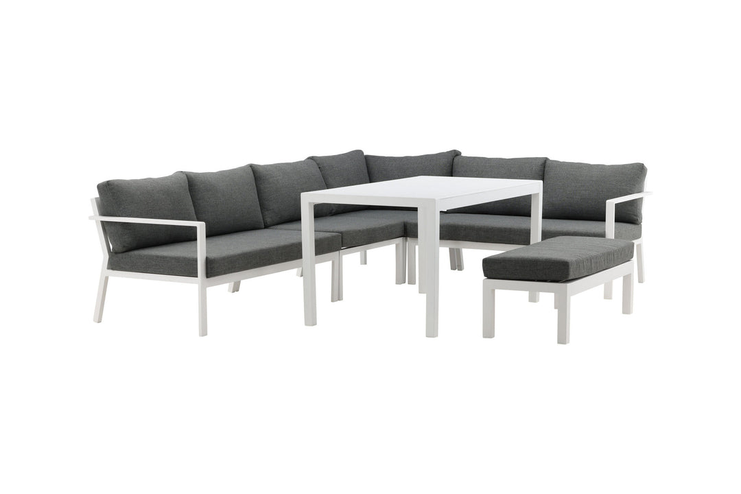 Venture Home Ramos - Corner Sofa- White / Grey - Aluminium -