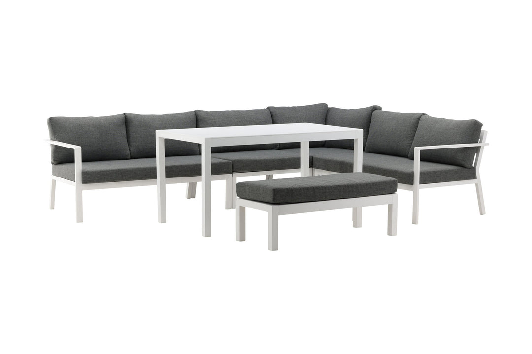 Venture Home Ramos - Corner Sofa- White / Grey - Aluminium -