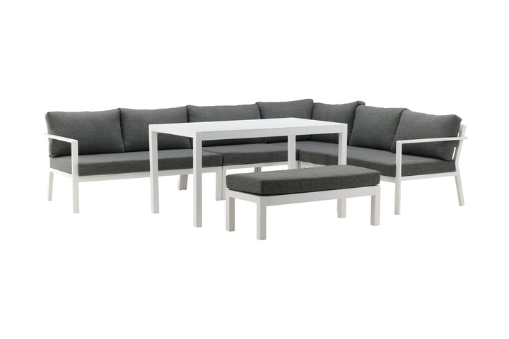 Venture Home Ramos - Corner Sofa- White / Grey - Aluminium -