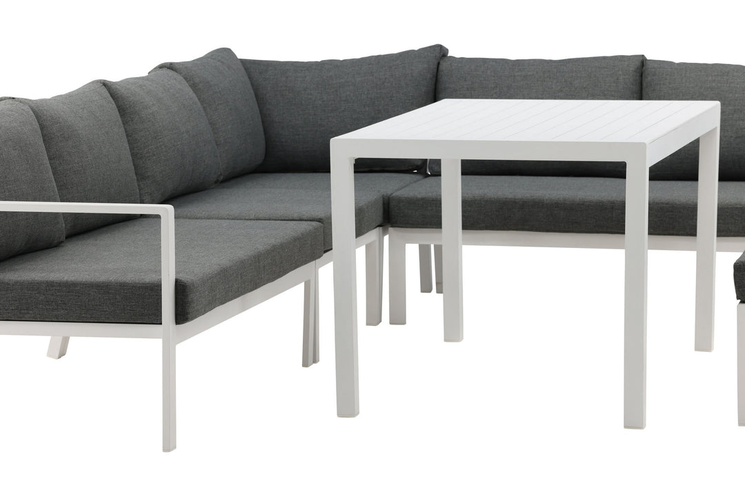 Venture Home Ramos - Corner Sofa- White / Grey - Aluminium -