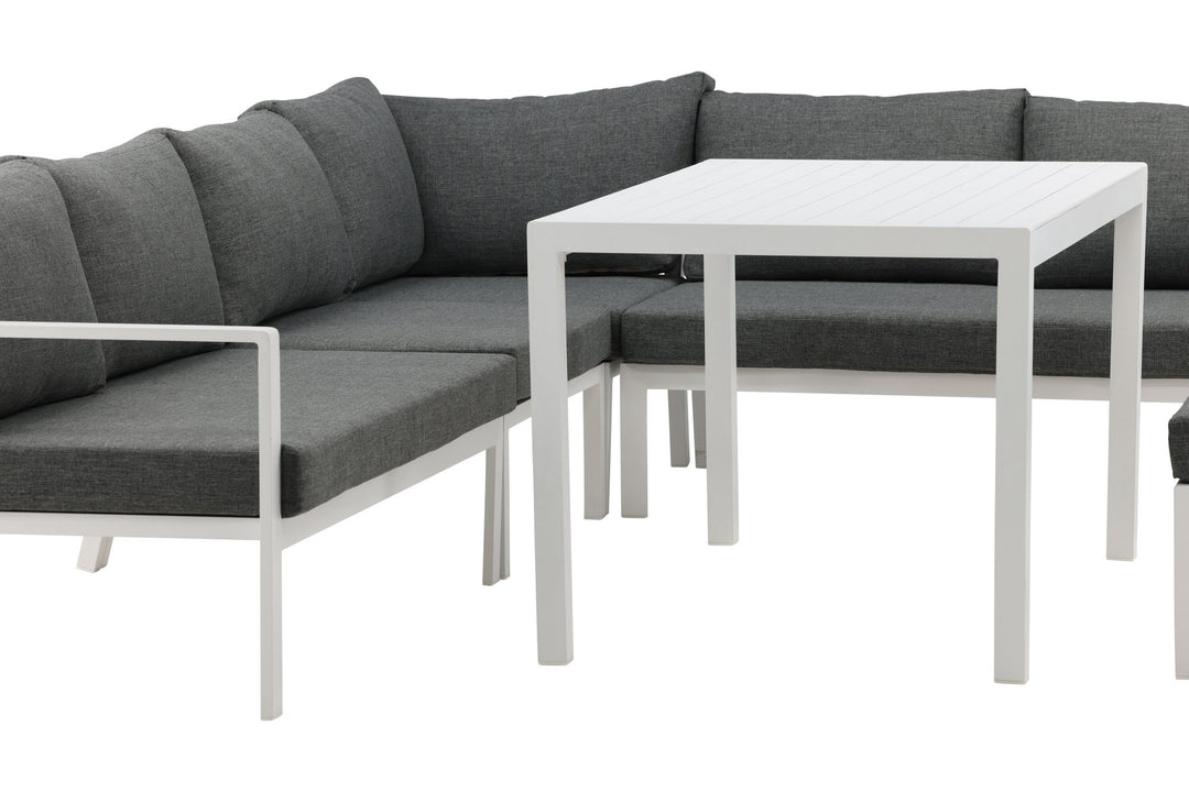 Venture Home Ramos - Corner Sofa- White / Grey - Aluminium -
