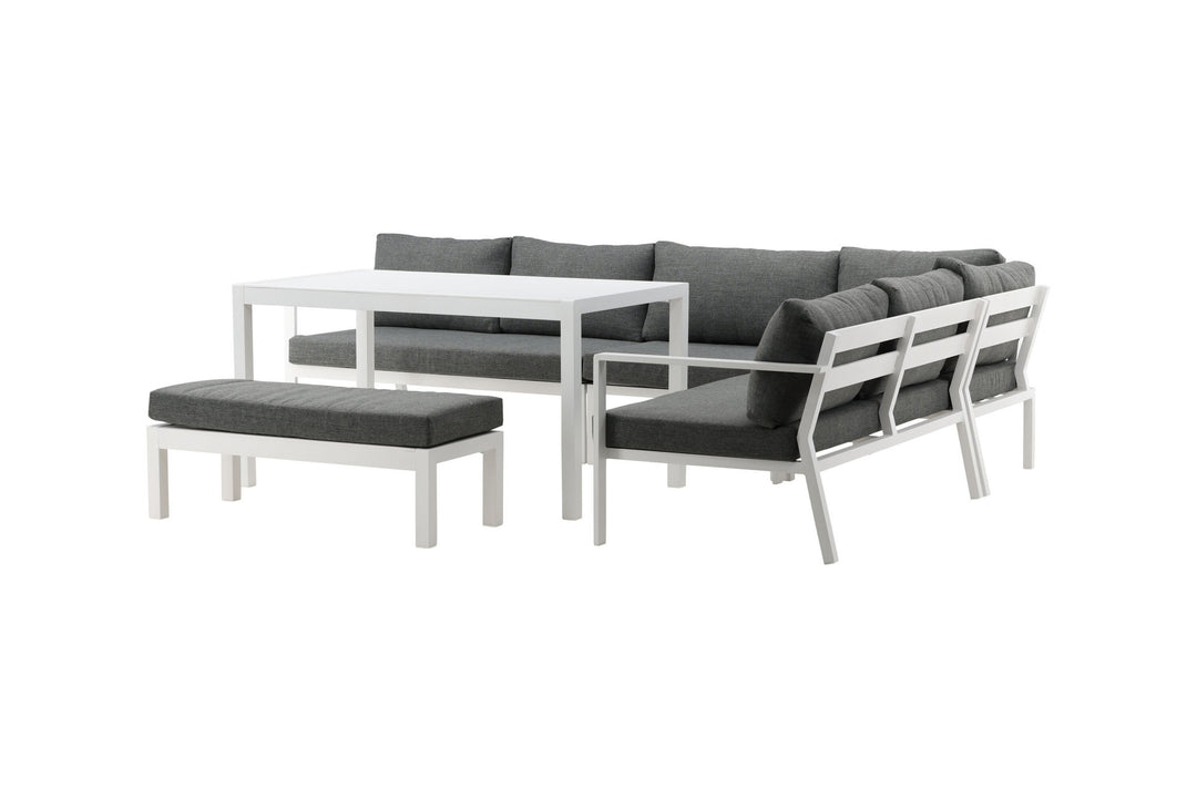 Venture Home Ramos - Corner Sofa- White / Grey - Aluminium -