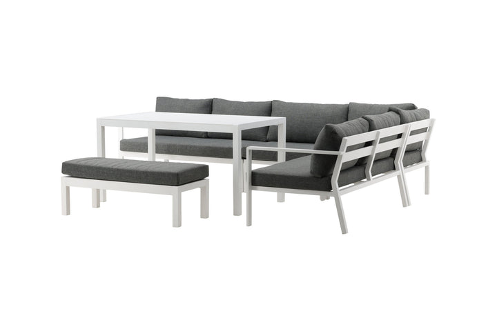 Venture Home Ramos - Corner Sofa- White / Grey - Aluminium -
