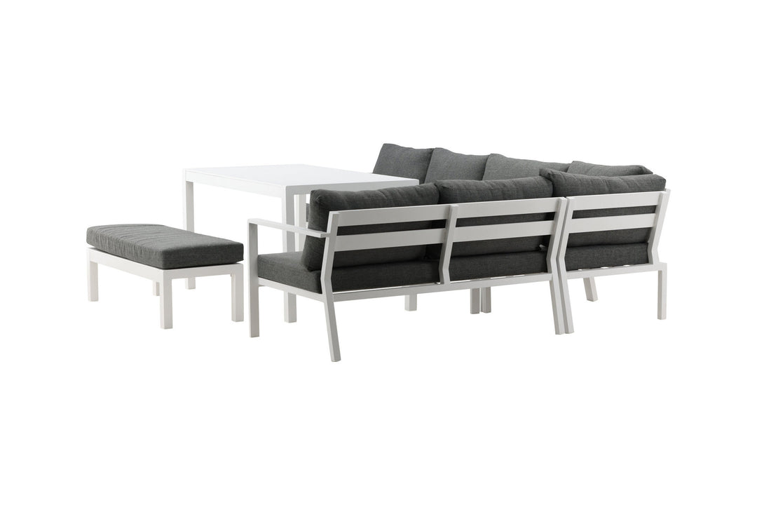 Venture Home Ramos - Corner Sofa- White / Grey - Aluminium -