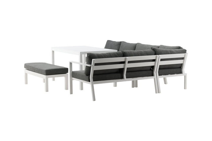 Venture Home Ramos - Corner Sofa- White / Grey - Aluminium -