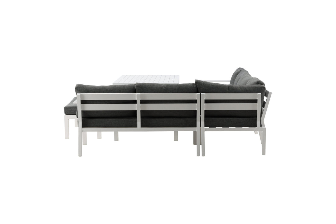 Venture Home Ramos - Corner Sofa- White / Grey - Aluminium -