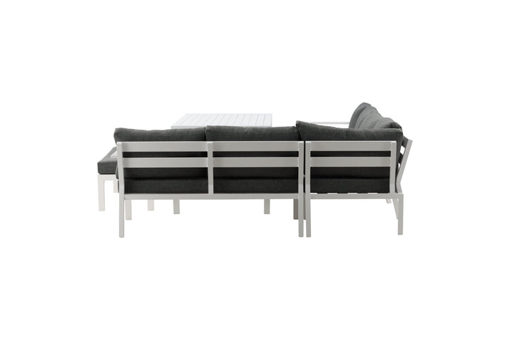 Venture Home Ramos - Corner Sofa- White / Grey - Aluminium -