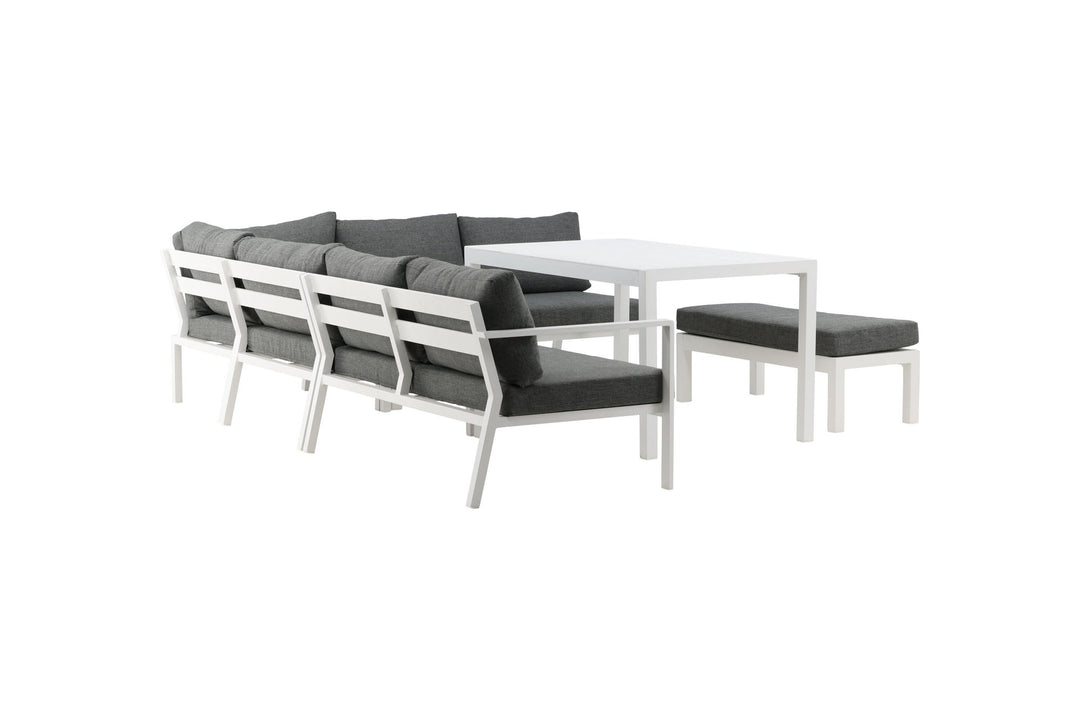 Venture Home Ramos - Corner Sofa- White / Grey - Aluminium -