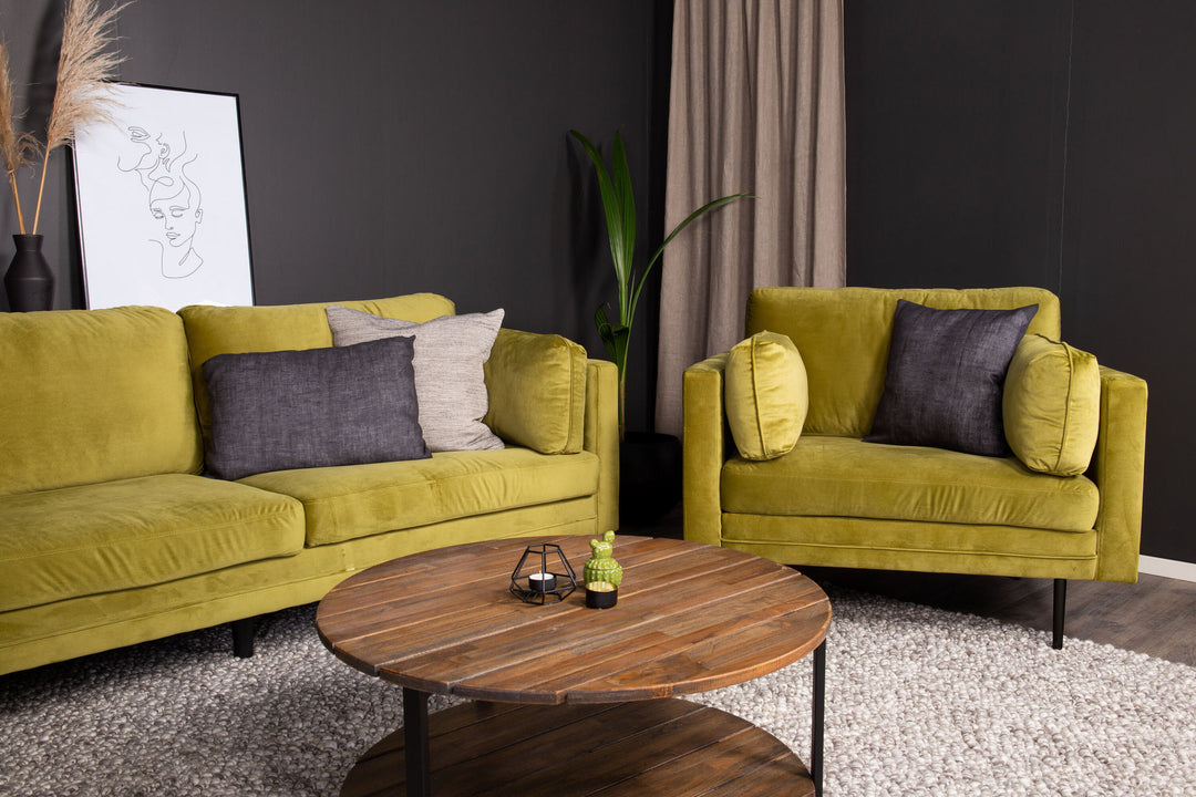 Venture Home Boom - Single Chair Velvet - Spring Green+Black Legs for Boom Sofa - FULL SET_1