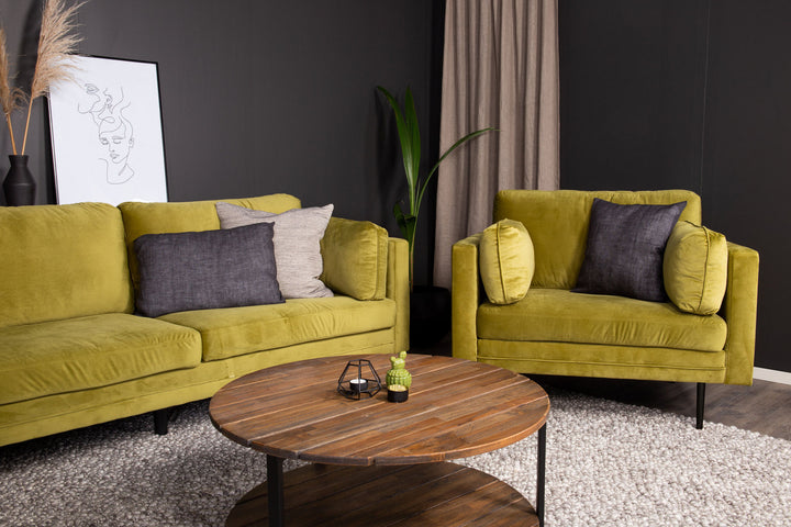 Venture Home Boom - Single Chair Velvet - Spring Green+Black Legs for Boom Sofa - FULL SET_1