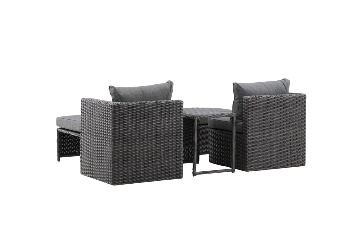 Venture Home Quad - Sofa Set- Black - Wicker -