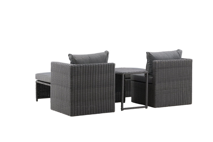 Venture Home Quad - Sofa Set- Black - Wicker -