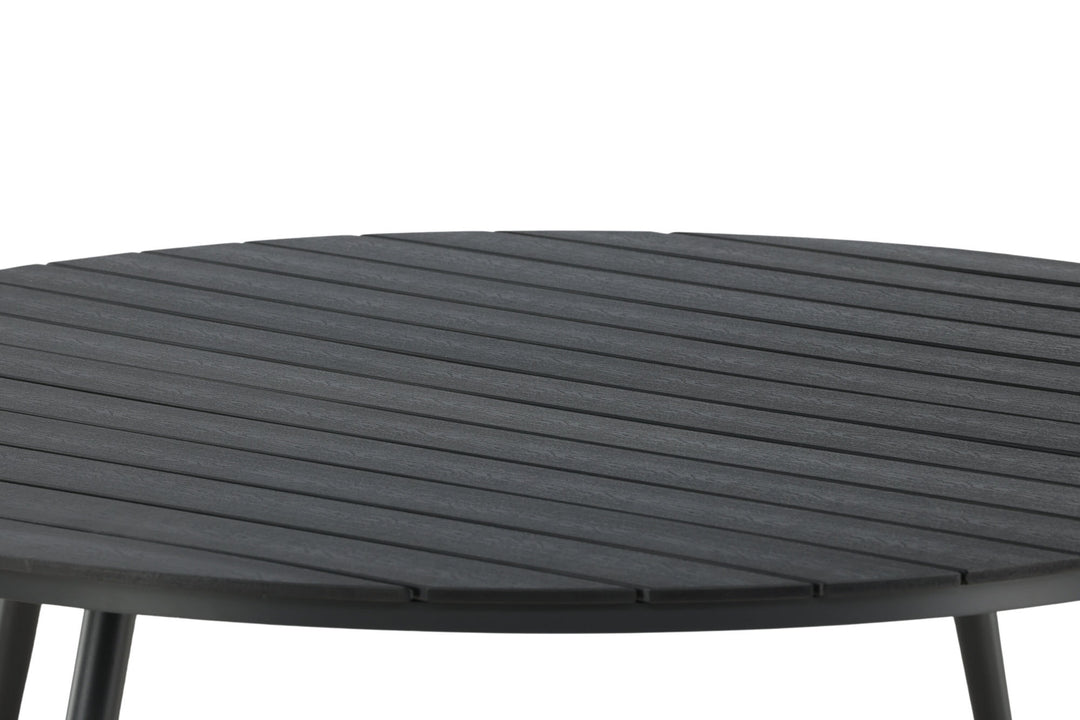 Venture Home Break - Dining Table Round- Black / Black - Alu / Aintwood - 150ø