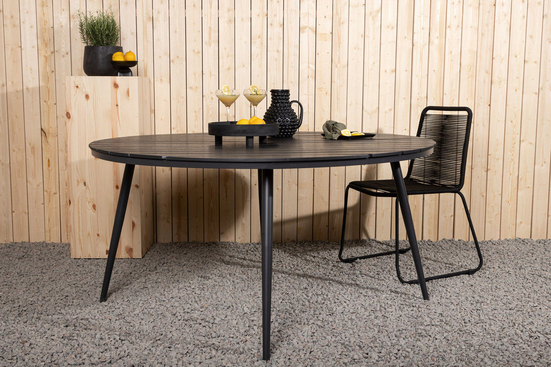 Venture Home Break - Dining Table Round- Black / Black - Alu / Aintwood - 150ø