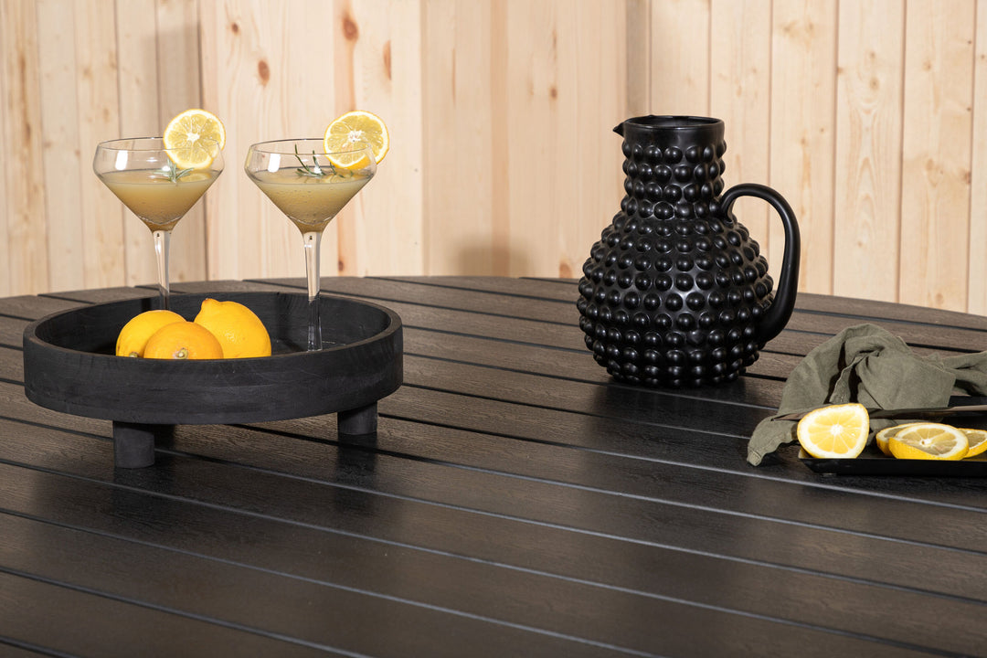 Venture Home Break - Dining Table Round- Black / Black - Alu / Aintwood - 150ø