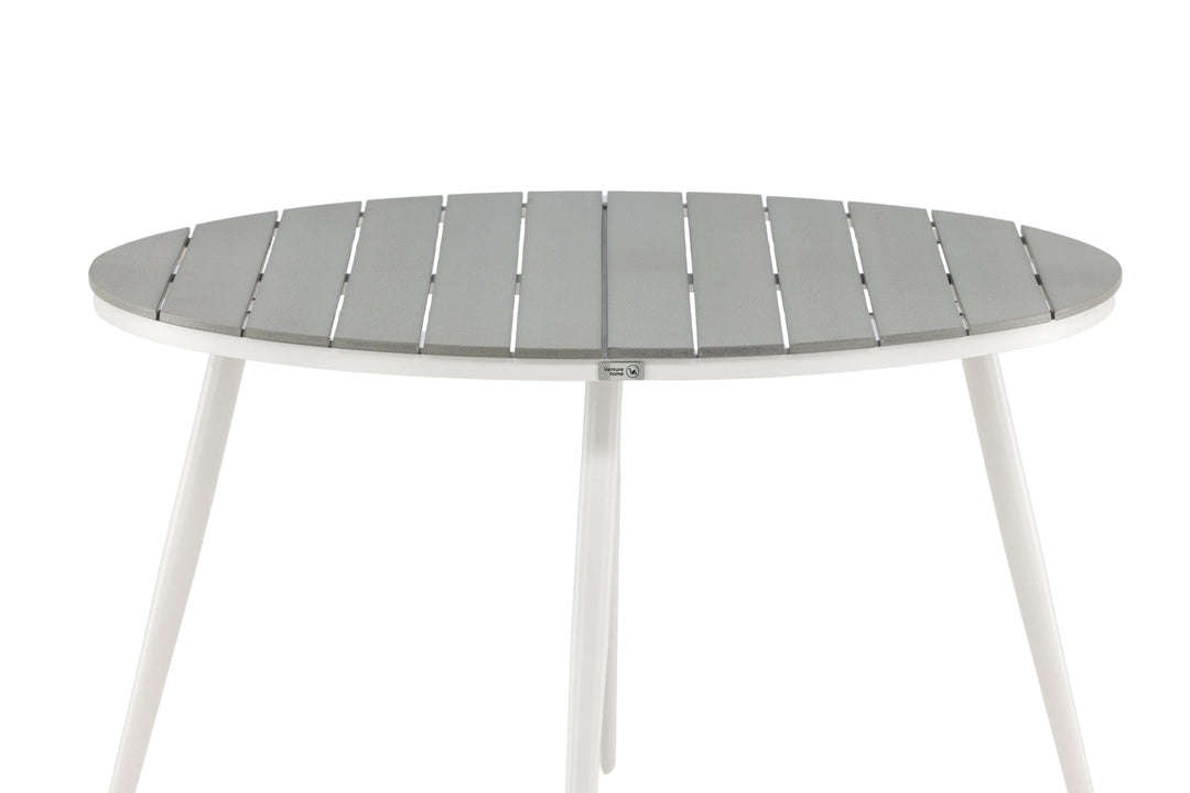 Venture Home Break - Dining Table Round- White / Grey - Alu / Aintwood - 120ø