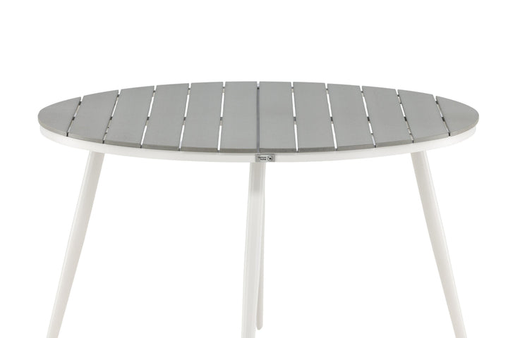 Venture Home Break - Dining Table Round- White / Grey - Alu / Aintwood - 120ø
