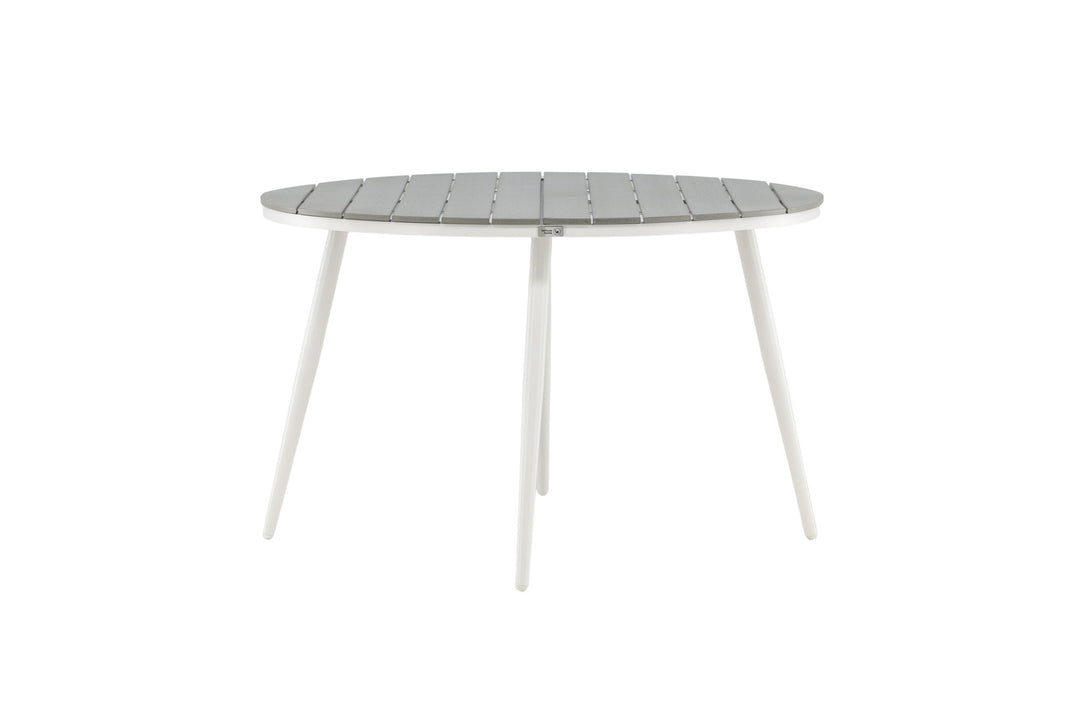 Venture Home Break - Dining Table Round- White / Grey - Alu / Aintwood - 120ø