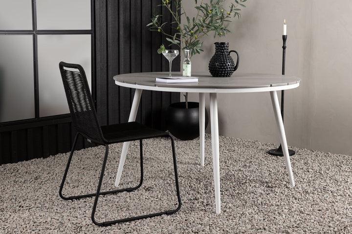 Venture Home Break - Dining Table Round- White / Grey - Alu / Aintwood - 120ø