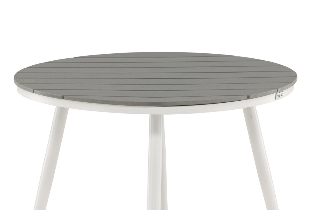 Venture Home Break - Dining Table Round- White / Grey - Alu / Aintwood - 90ø