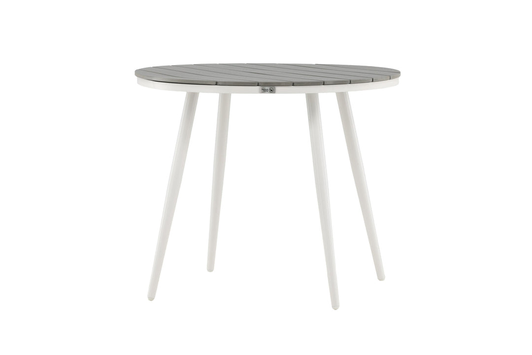 Venture Home Break - Dining Table Round- White / Grey - Alu / Aintwood - 90ø