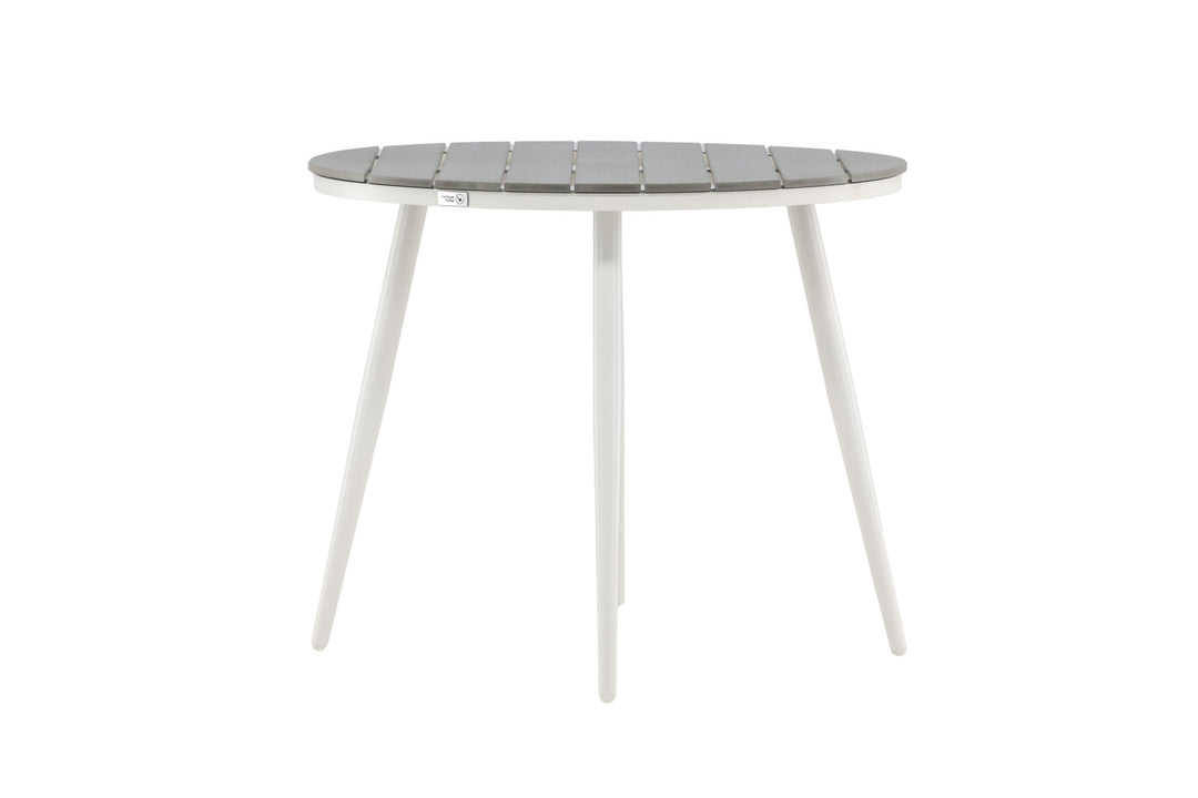 Venture Home Break - Dining Table Round- White / Grey - Alu / Aintwood - 90ø