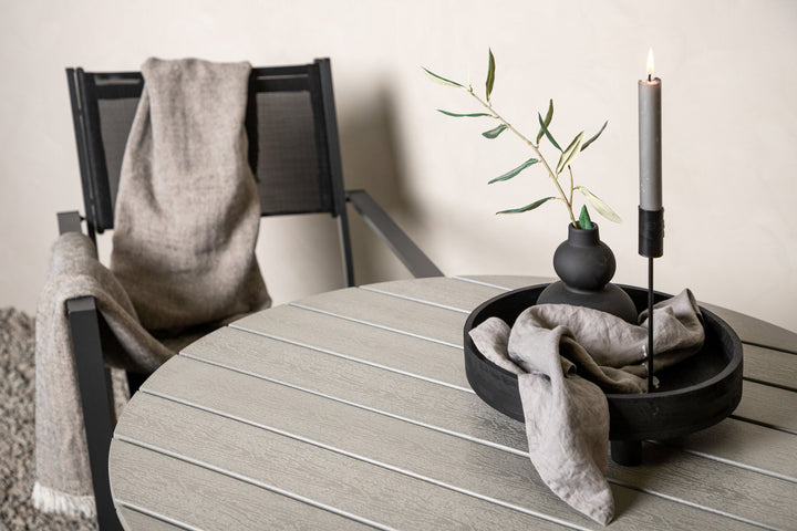 Venture Home Break - Dining Table Round- White / Grey - Alu / Aintwood - 90ø