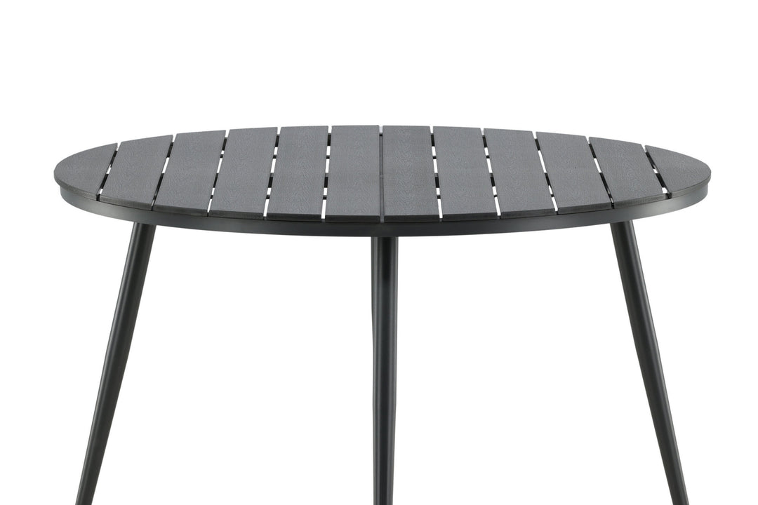 Venture Home Break - Dining Table Round- Black / Black - Alu / Aintwood - 120ø