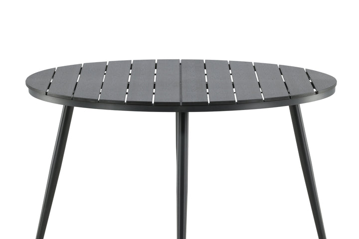 Venture Home Break - Dining Table Round- Black / Black - Alu / Aintwood - 120ø