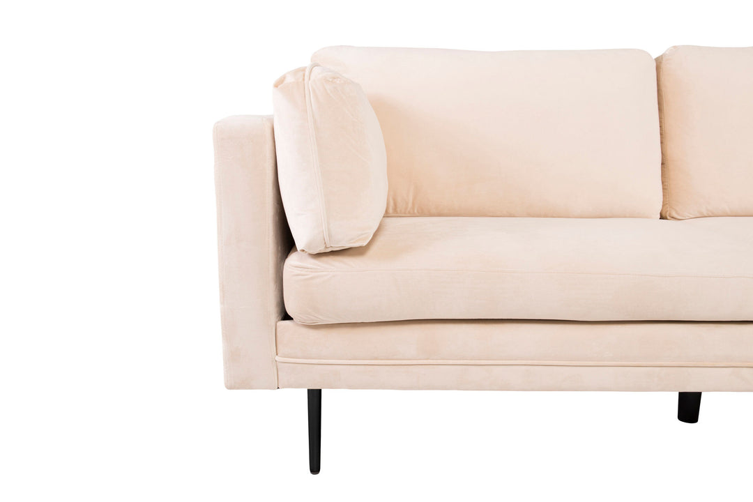 Venture Home Boom - 3 seat sofa Velvet - Creme+Black Legs for Boom Sofa - FULL SET_1