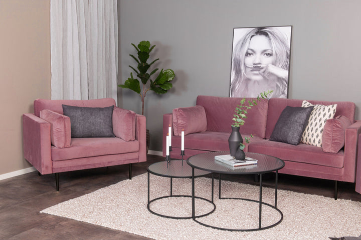 Venture Home Boom - 3 seat sofa Velvet - Dusty pink+Black Legs for Boom Sofa - FULL SET_1