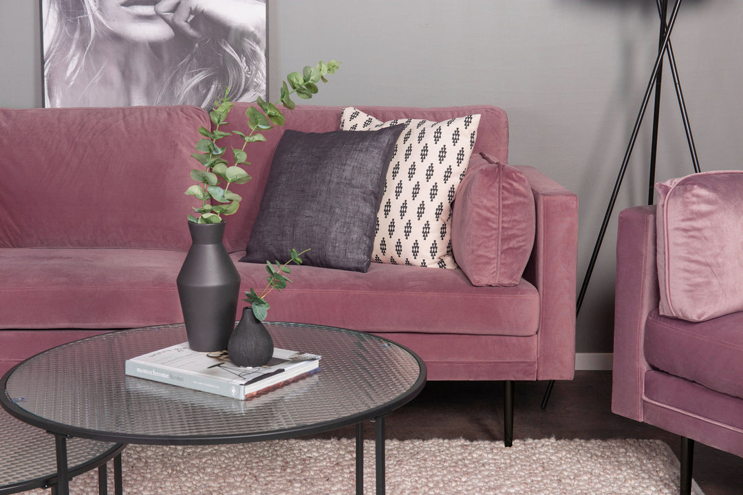 Venture Home Boom - 3 seat sofa Velvet - Dusty pink+Black Legs for Boom Sofa - FULL SET_1