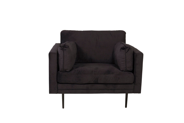 Venture Home Boom - Single Chair Velvet - Black+Black Legs for Boom Sofa - FULL SET_1