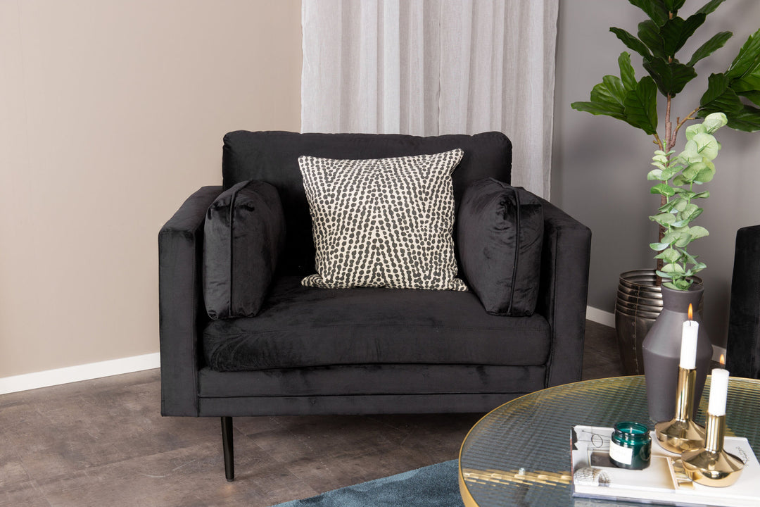 Venture Home Boom - Single Chair Velvet - Black+Black Legs for Boom Sofa - FULL SET_1