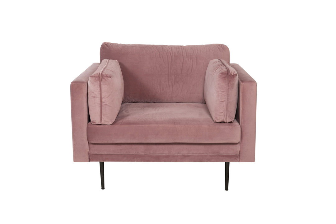Venture Home Boom - Single Chair Velvet - Dusty pink +Black Legs for Boom Sofa - FULL SET _1