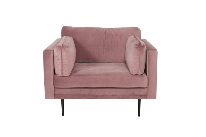Venture Home Boom - Single Chair Velvet - Dusty pink +Black Legs for Boom Sofa - FULL SET _1