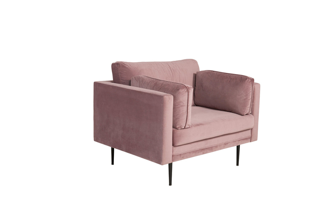 Venture Home Boom - Single Chair Velvet - Dusty pink +Black Legs for Boom Sofa - FULL SET _1