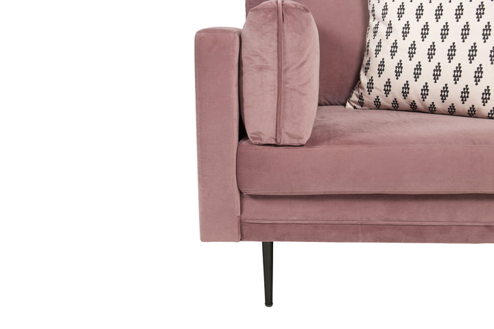 Venture Home Boom - Single Chair Velvet - Dusty pink +Black Legs for Boom Sofa - FULL SET _1