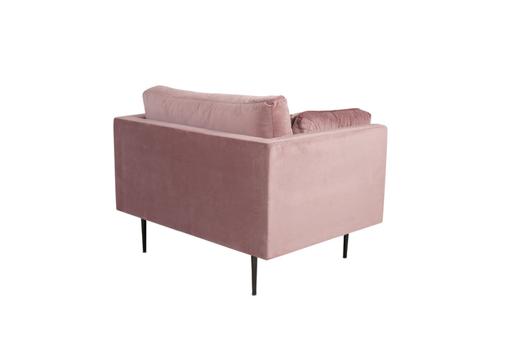 Venture Home Boom - Single Chair Velvet - Dusty pink +Black Legs for Boom Sofa - FULL SET _1